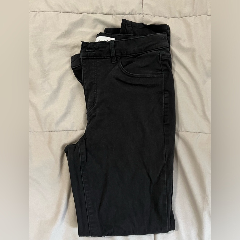 LOFT Five Pocket Skinny Pants in Sateen (Black)